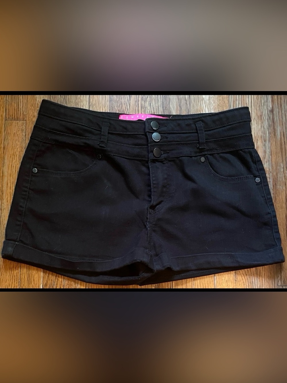 Tinseltown High-Waist Button-Front Shorts